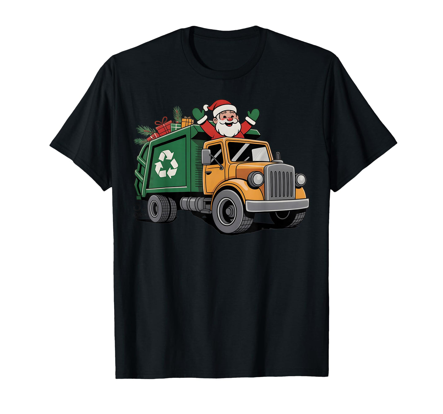 Garbage Truck Christmas Cute Santa Xmas Boys Girls Men Kids T-Shirt