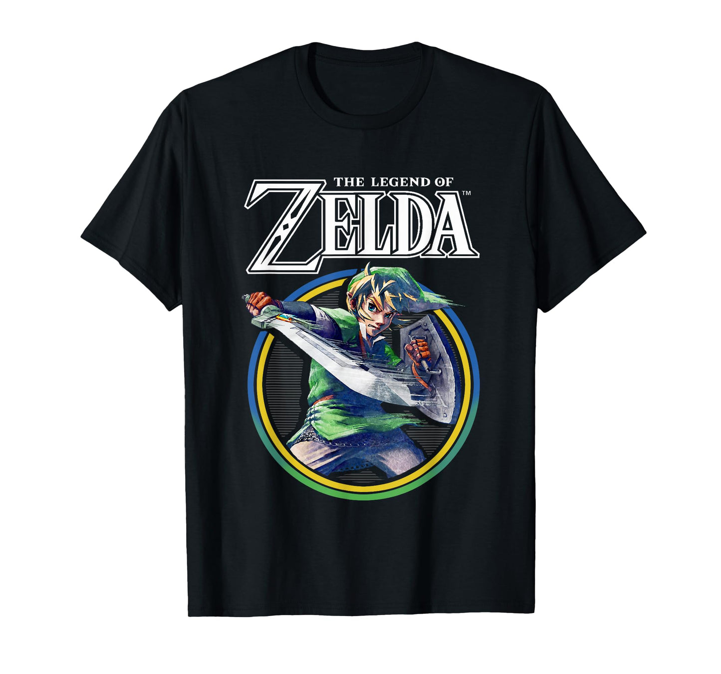 The Legend of Zelda Link Retro Hyrule Hero Circle Portrait T-Shirt