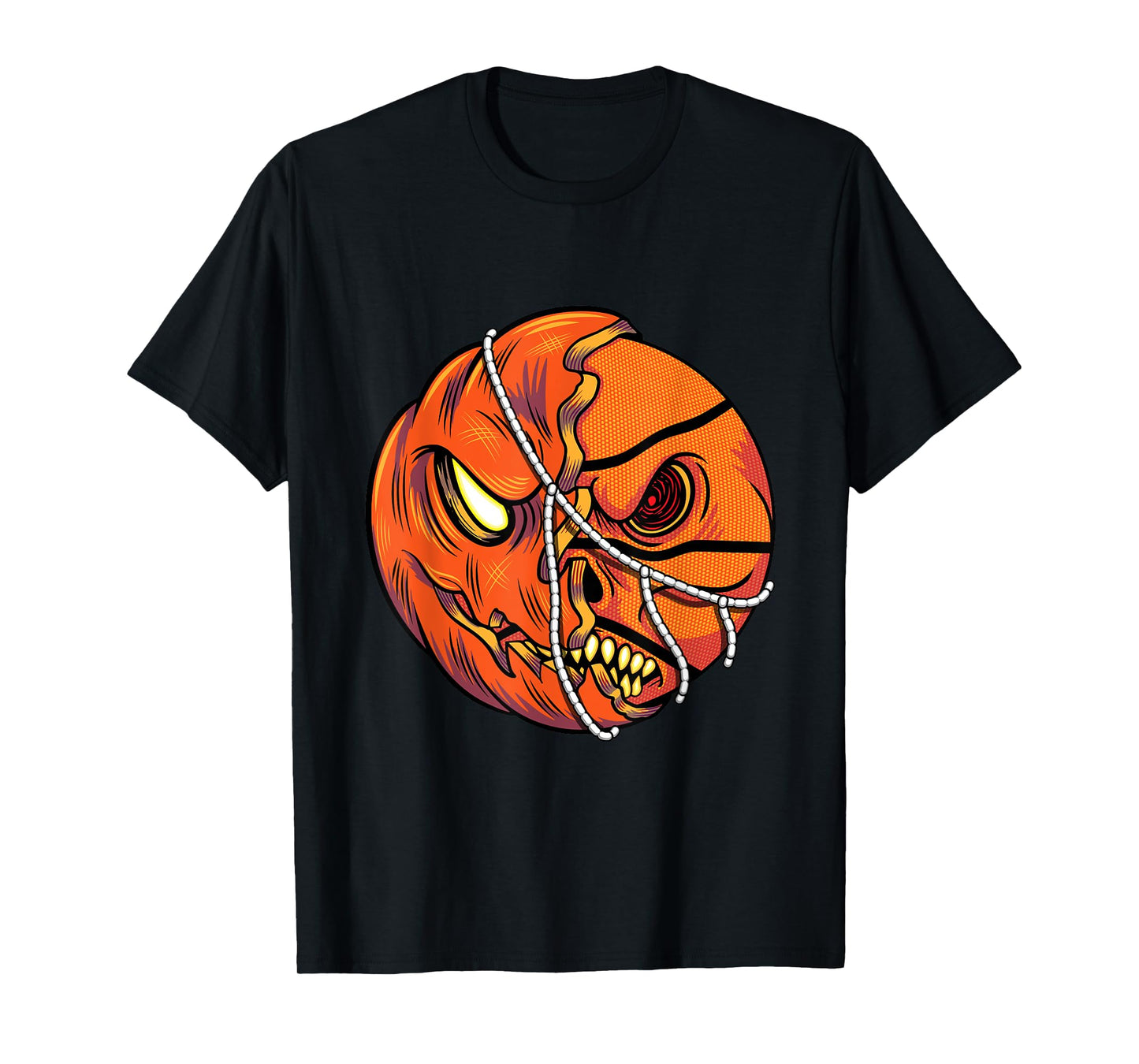 Pumpkin Skull Design - Halloween Hooper Basketball Player T-Shirt