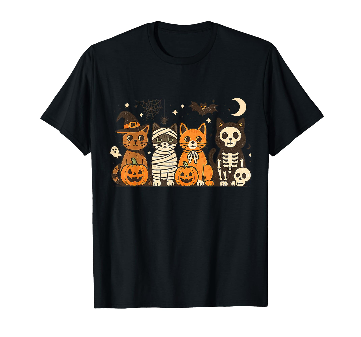 Halloween Cat Costumes Ghost Witch Mummy Gifts Men Women Kid T-Shirt