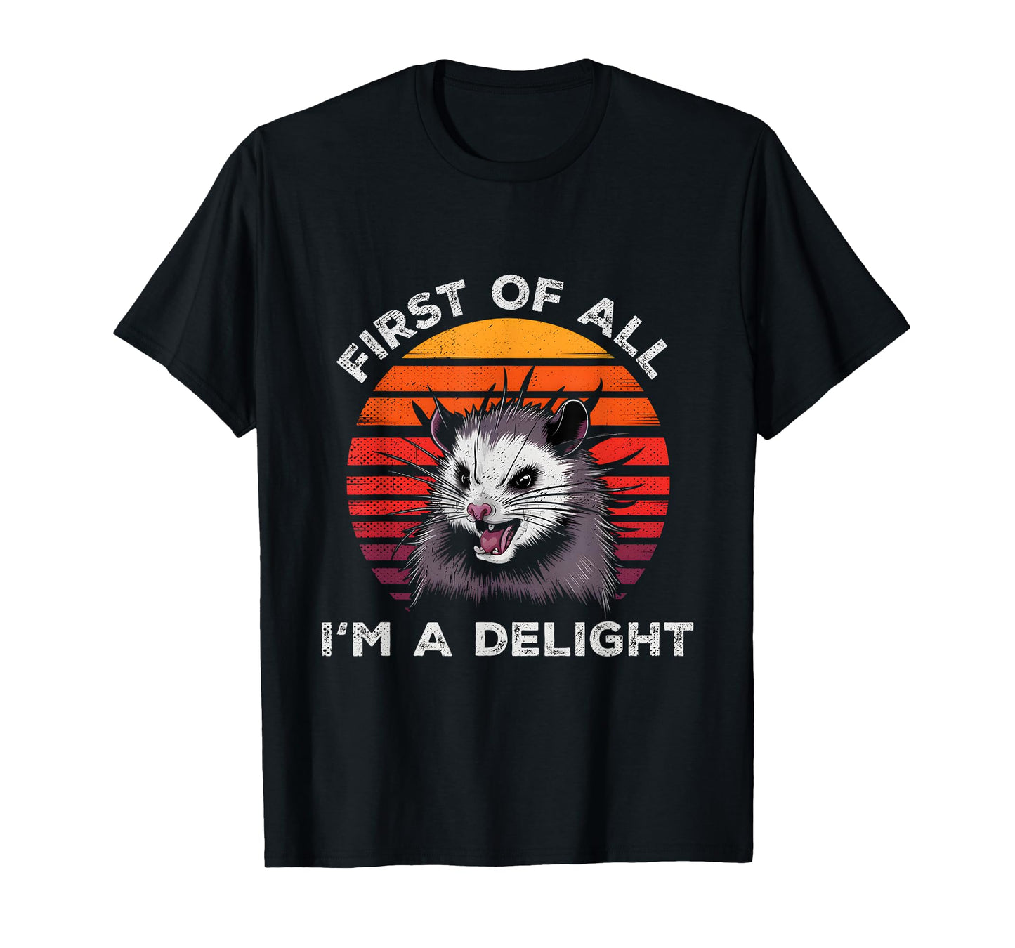 Sarcastic Pun Opossum Men Women First Of All Im A Delight T-Shirt