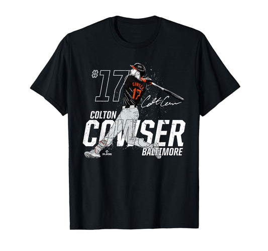 Dynamic Pose Colton Cowser Baltimore Baseball MLBPA T-Shirt