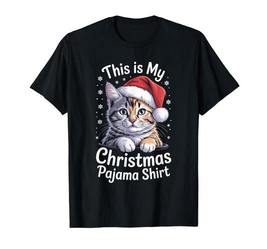 Cute Cat Santa Hat Christmas Xmas Kitten for Men Women T-Shirt