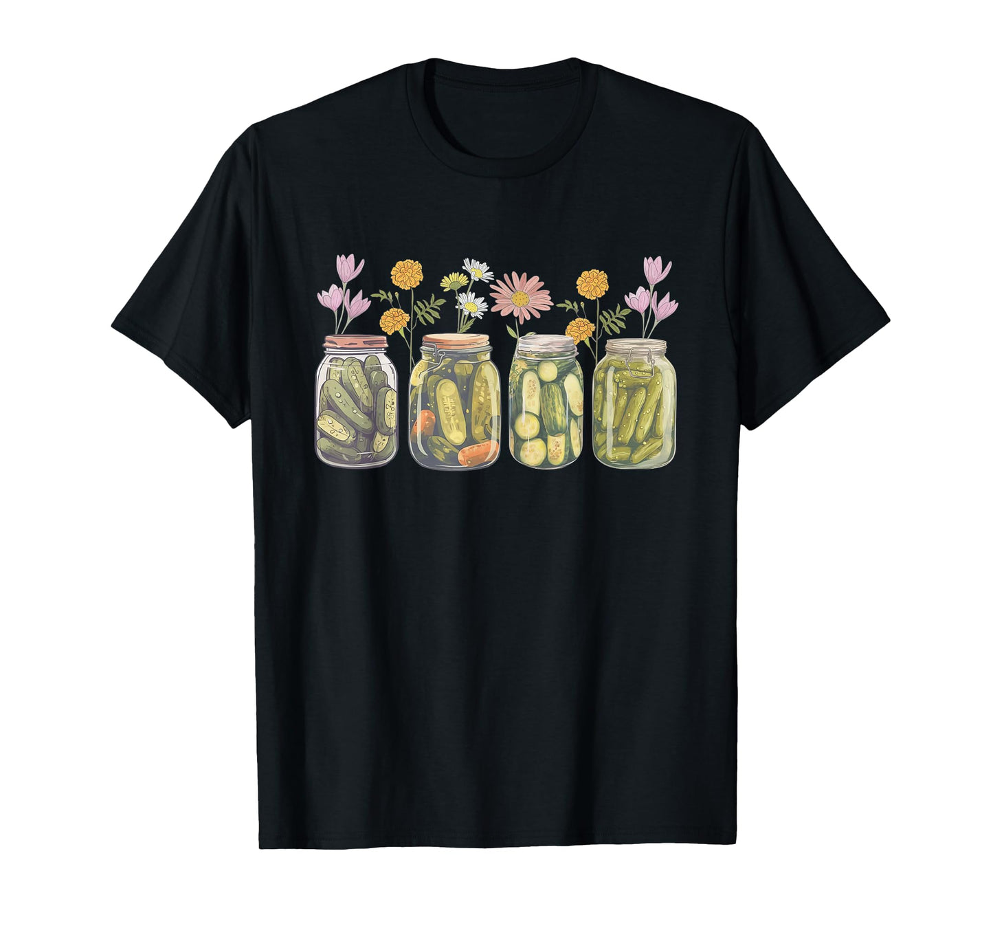 Vintage Canned Pickles Wildflower Canning Season Pickle Jar T-Shirt