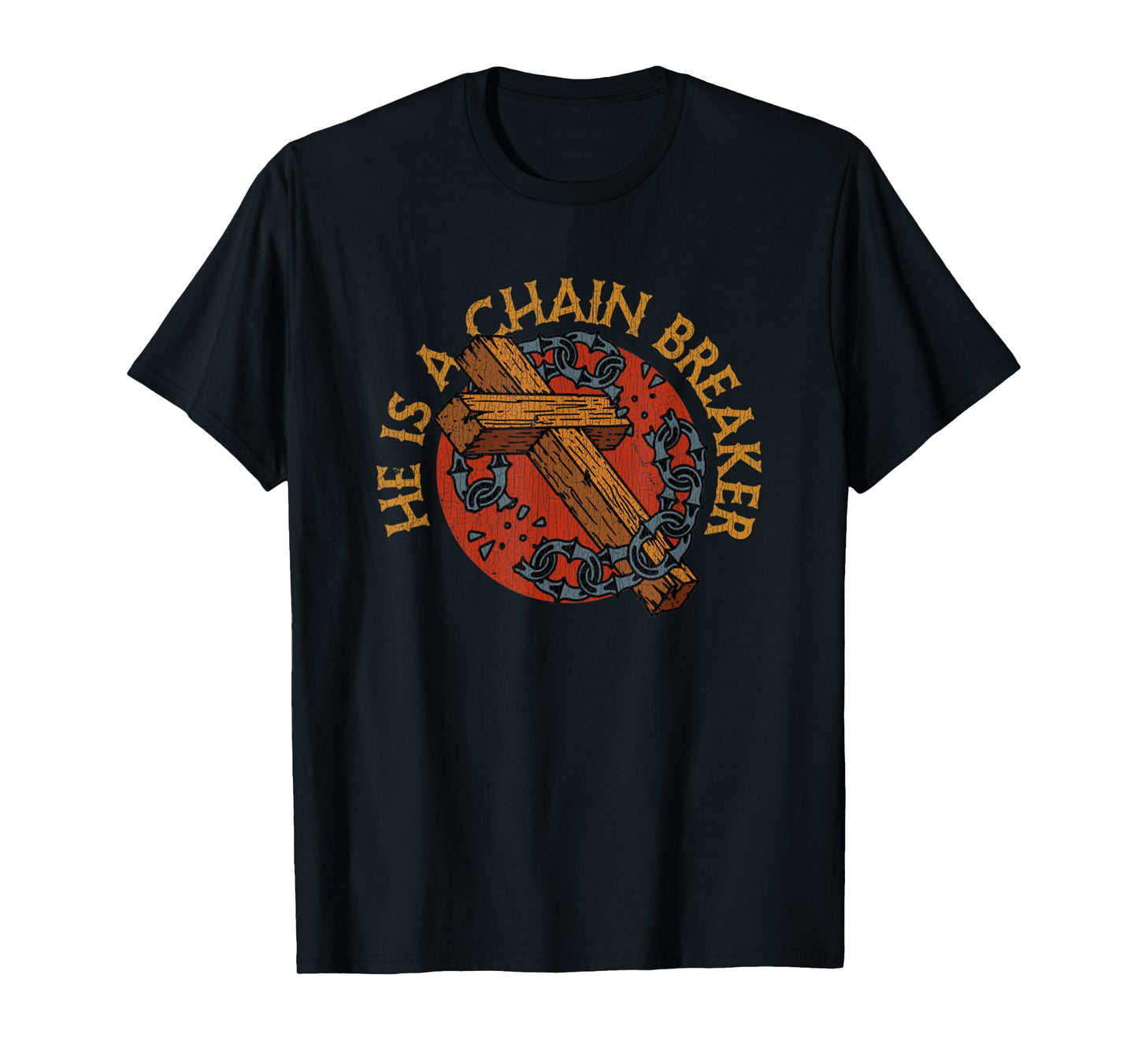 Vintage Chain Breaker Saved Born Again Cross T-Shirt