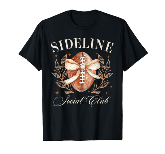 Sideline Social Club American Football Coquette Bow Game Day T-Shirt