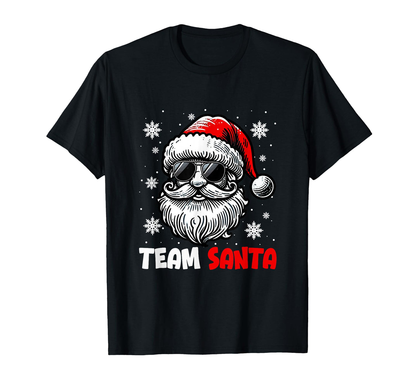 Team Santa Christmas Santa Face Sunglasses Matching Family T-Shirt