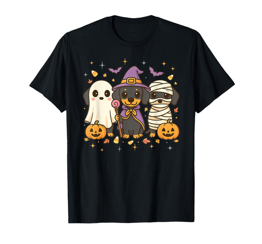 Dachshund Happy Halloweiner Boo Witch Funny Halloween Dog T-Shirt