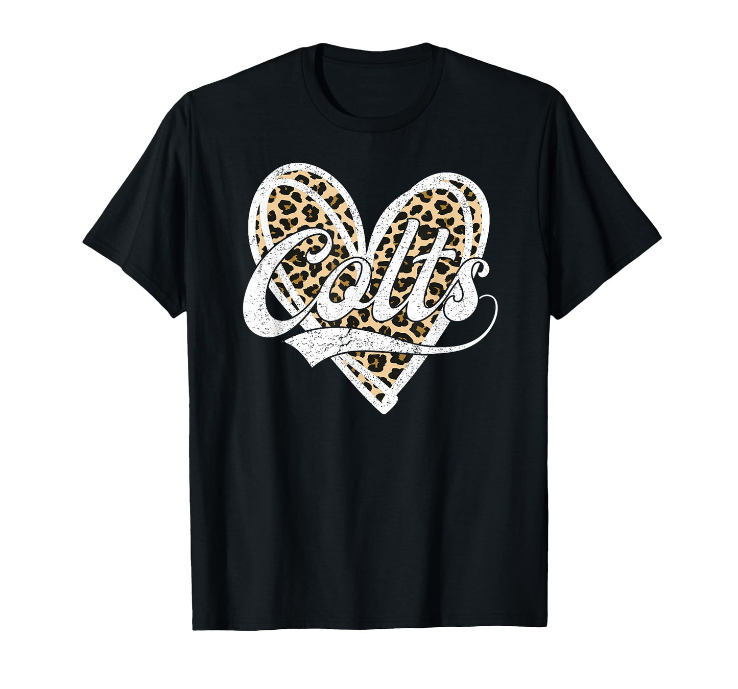 Colts Heart Leopard Name Vintage Retro Girl Men Women Kids T-Shirt