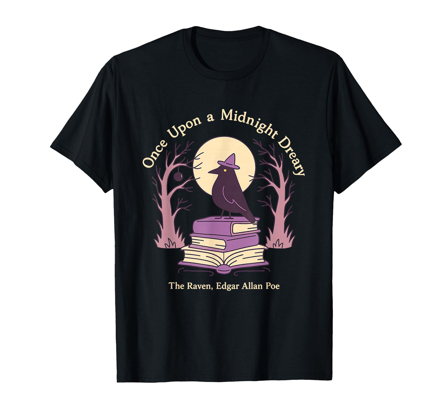 Once Upon a Midnight Dreary Raven Books Edgar Allan Poe T-Shirt