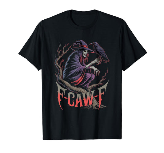 F-Caw-F Crow Funny Gothic Moon Black Bird Halloween T-Shirt
