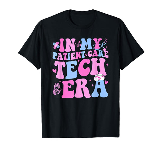 Retro Groovy in My Patient Care Technician Era Pct Nurse Cna T-Shirt