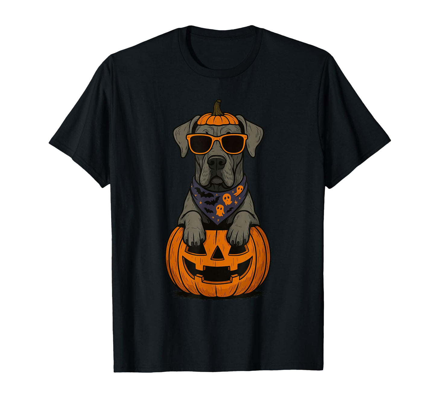 Spooky Great Dane Pumpkin Halloween Dog Lover T-Shirt