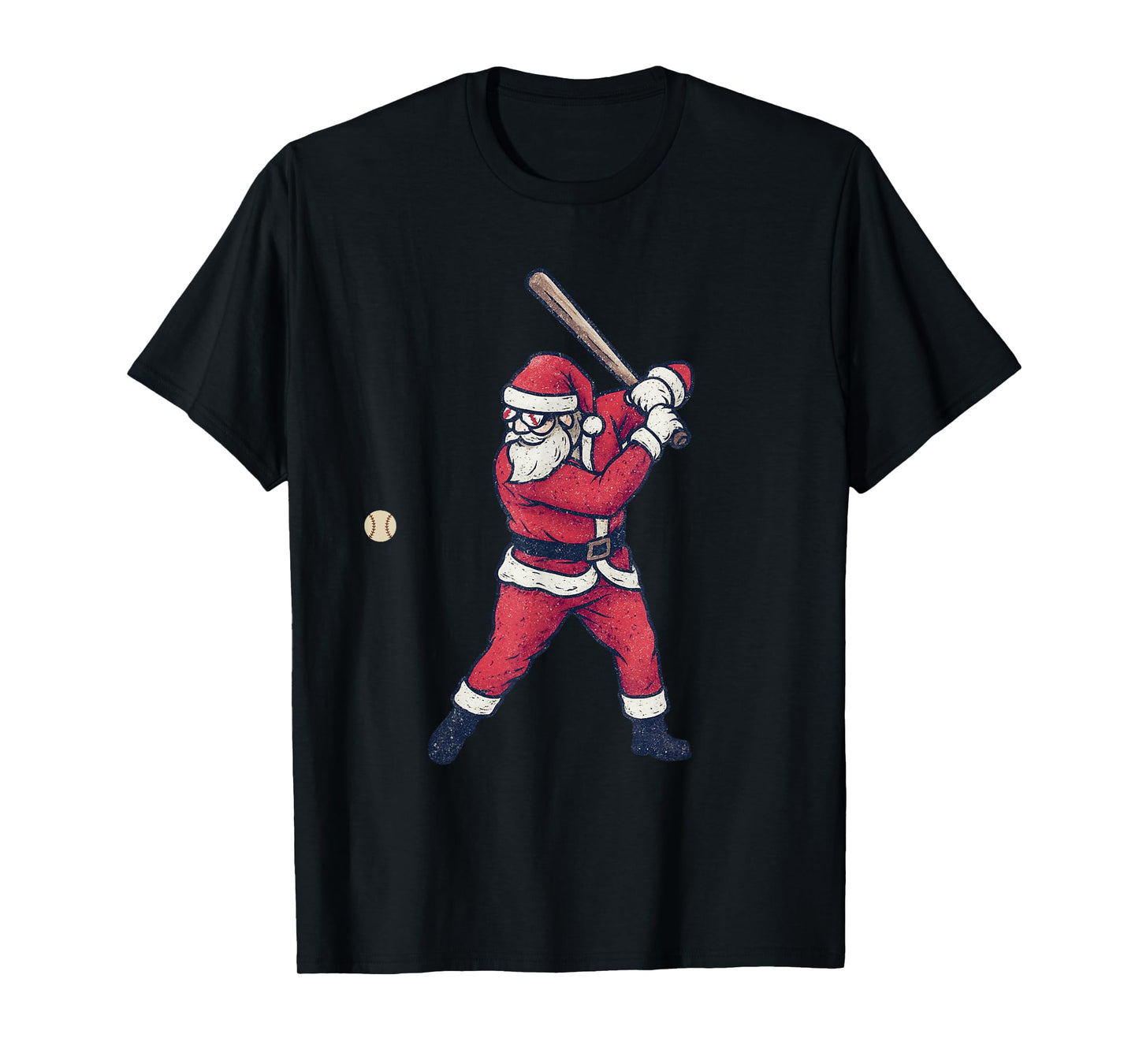 Santa Claus Playing Baseball Xmas Holiday Funny Christmas T-Shirt