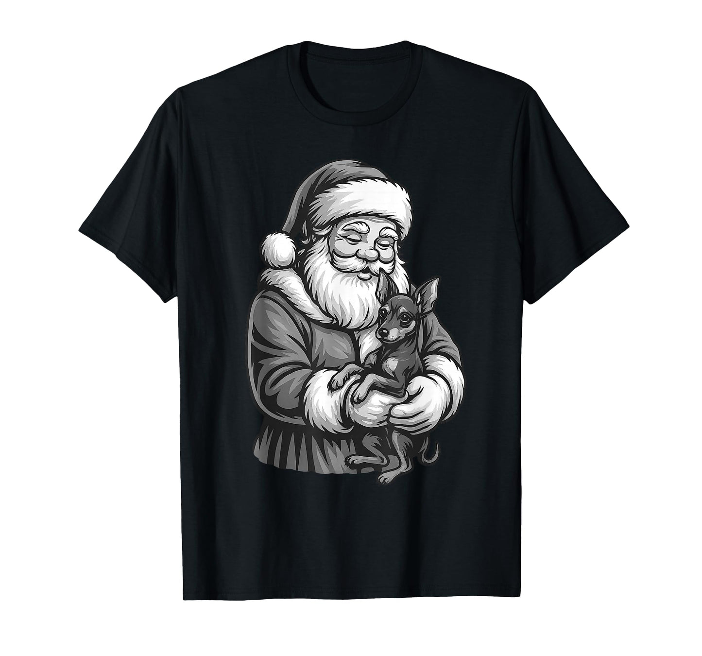 Miniature Pinscher Santa Claus Christmas Dog Lover T-Shirt