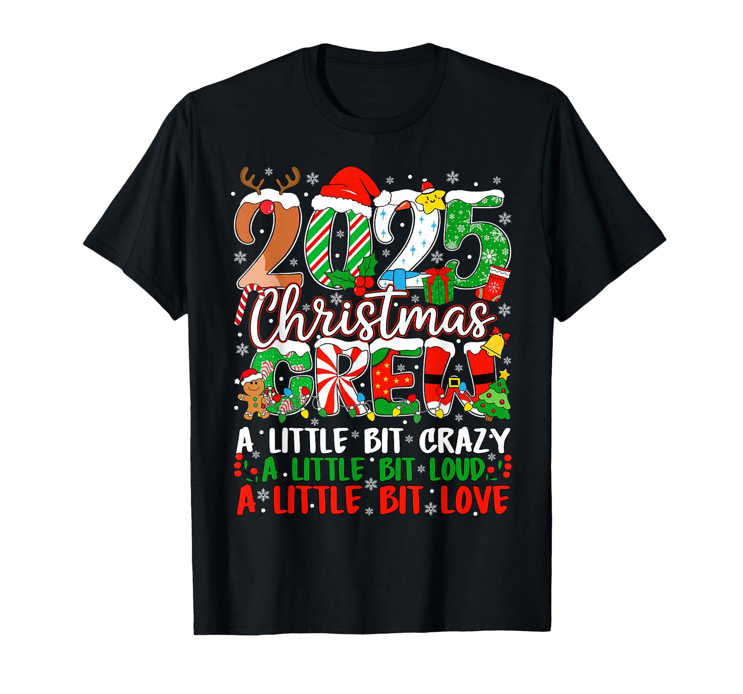 Family Christmas Crew 2025 Matching Outfit Xmas Squad Santa T-Shirt