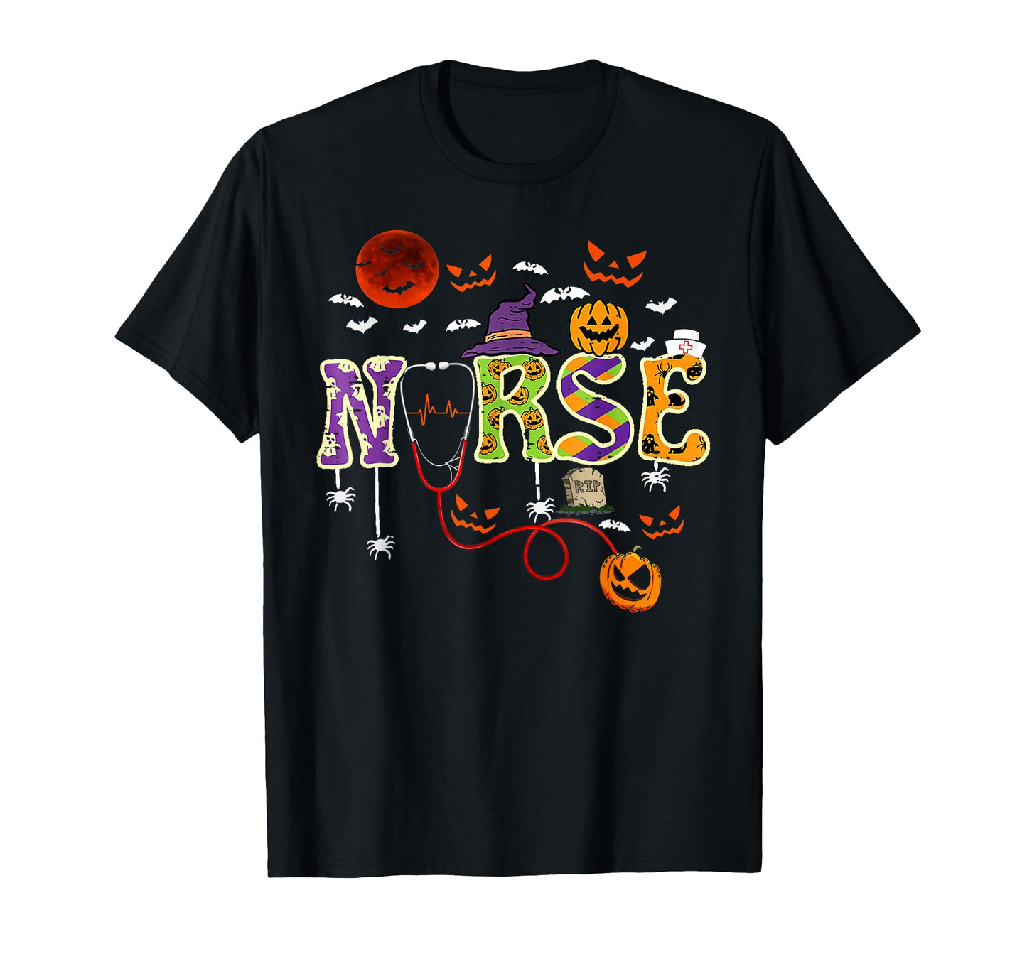 Nurse Halloween Costume Scrub Top Nursing Costume Women Men T-Shirt