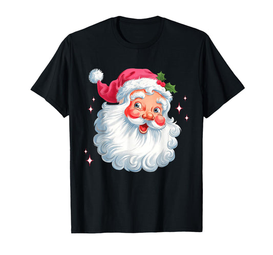 Vintage Pink Santa Claus Pink Christmas Design Men Women Kid T-Shirt