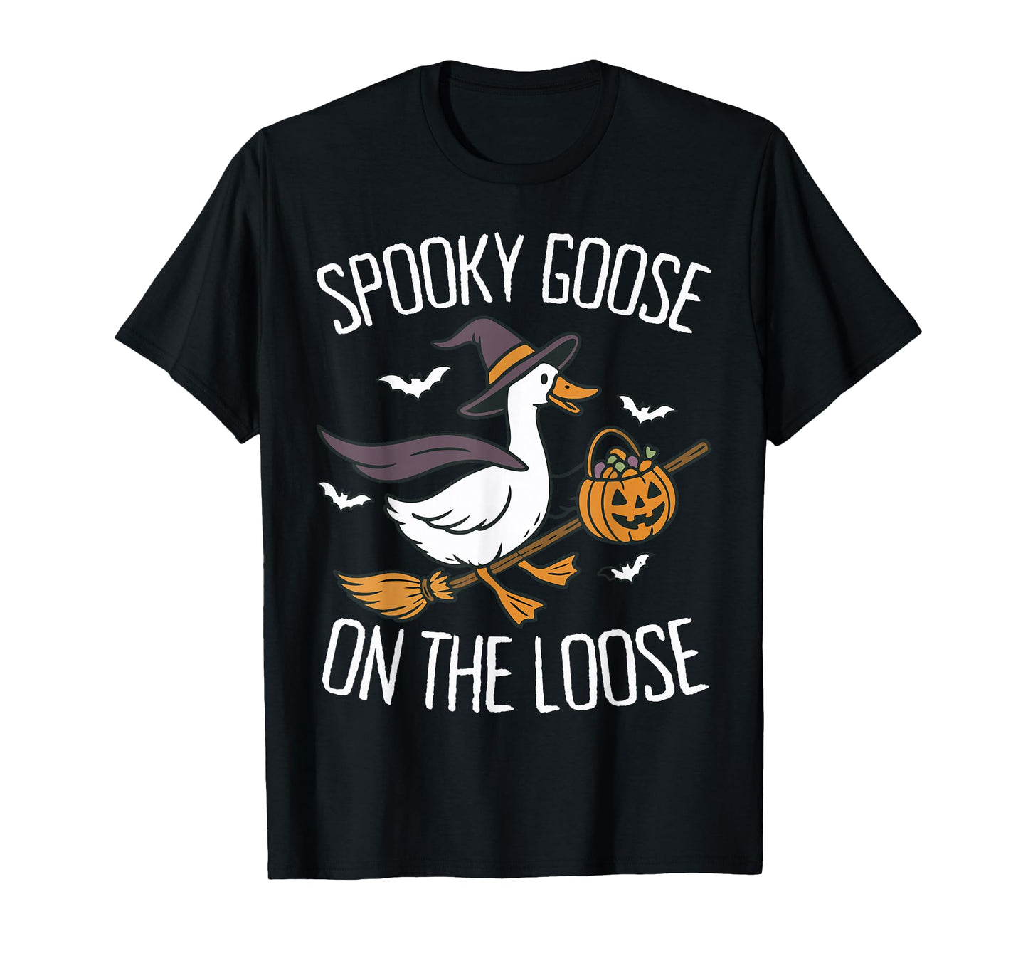 Spooky Goose On The Loose Goose Witch Animal Halloween T-Shirt