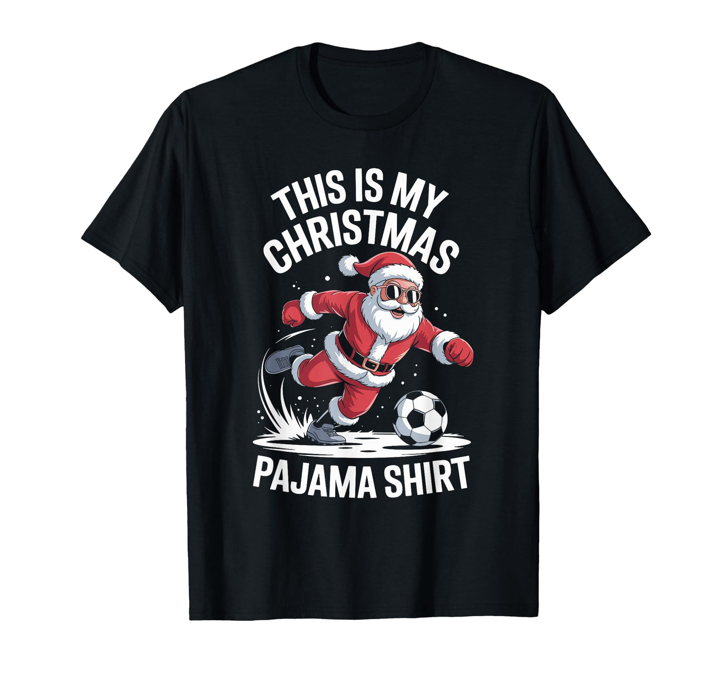 Funny Santa Claus Soccer Player Christmas for Kids Men T-Shirt