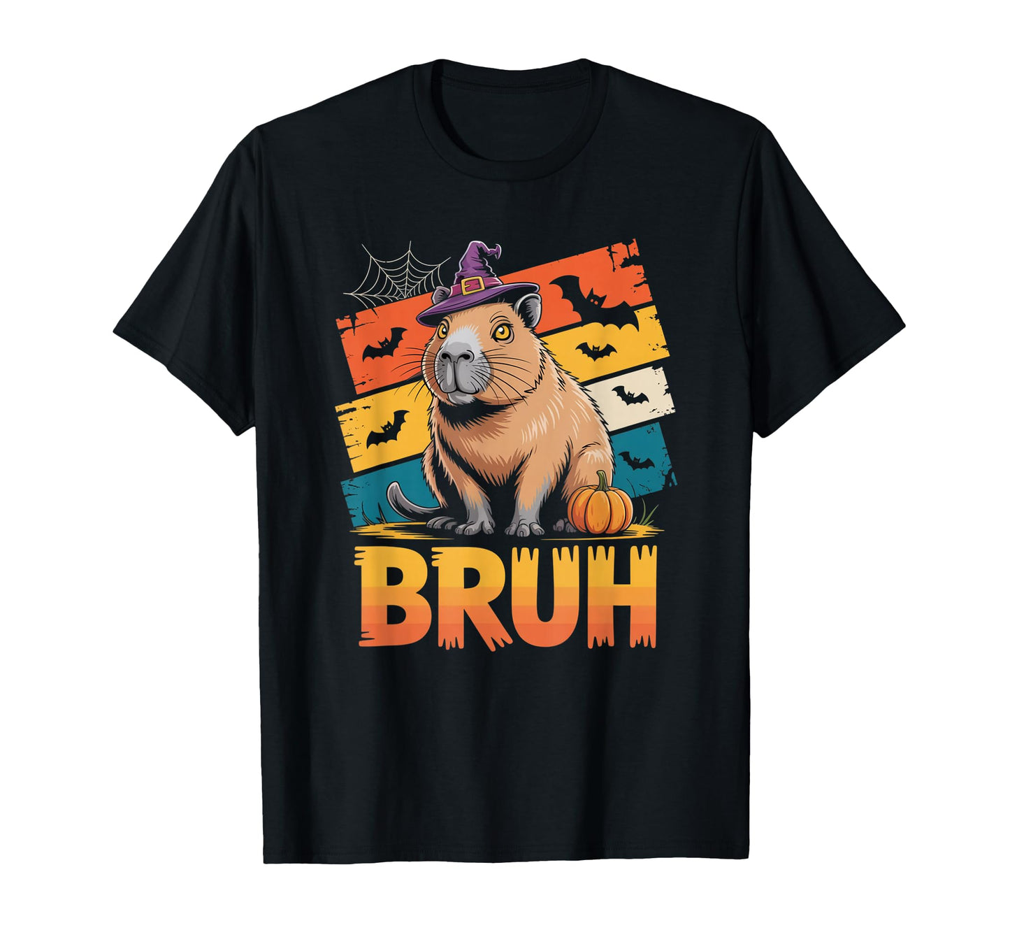 Bruh Capybara Witch Hat Funny Meme Halloween Shirt T-Shirt