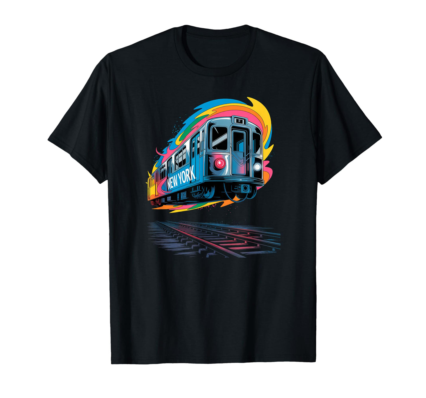 New York City Transit Bold Urban Train-Inspired Design T-Shirt