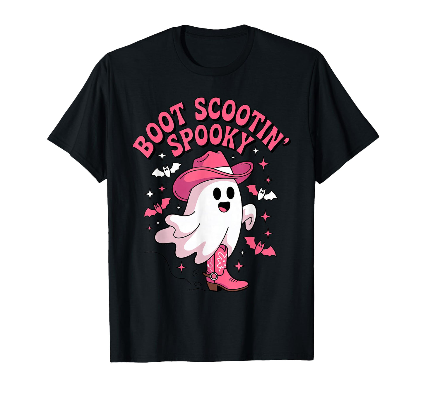 Boot Scootin Spooky Cute Ghost Cowboy Costume Kids Halloween T-Shirt
