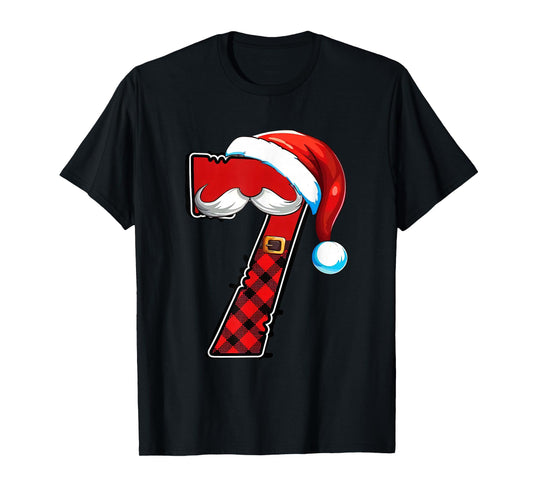 Number 7 Santa Christmas 67 Meme Matching Family Costume T-Shirt