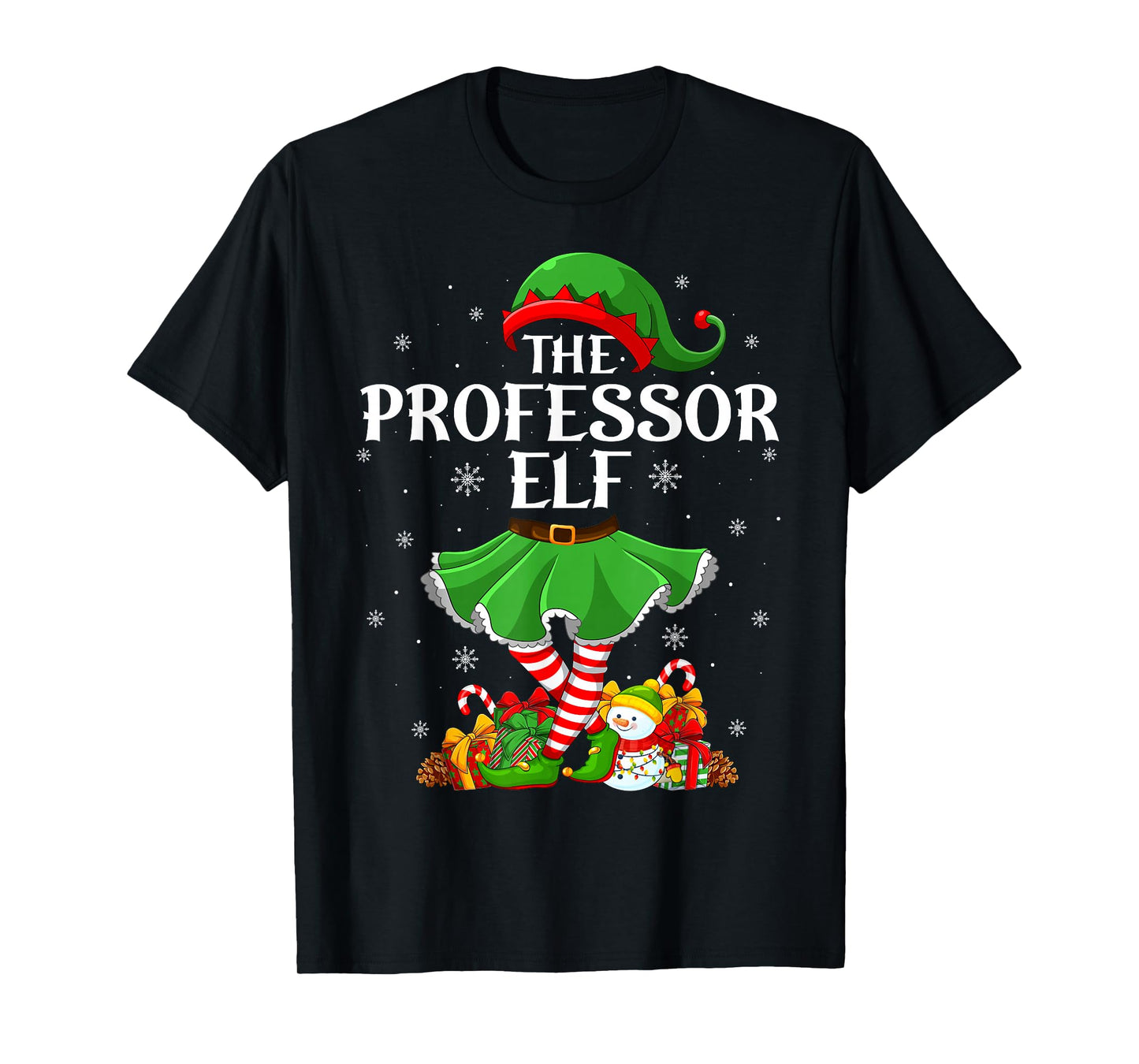 Professor Elf Christmas Family Elf Squad Xmas Girls Women T-Shirt