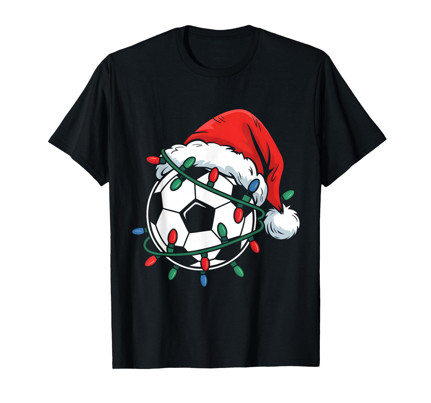 Soccer Ball Santa Hat Xmas Funny Christmas Soccer Lover T-Shirt