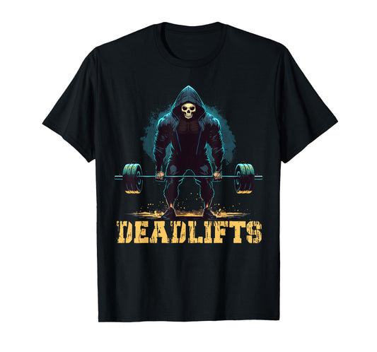 Deadlifts Gym Leg Day Grim Reaper Deadlifting Weights T-Shirt