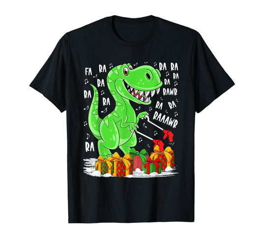 Dinosaur T-Rex Dino Christmas Lights Funny Men Boy Kids Xmas T-Shirt