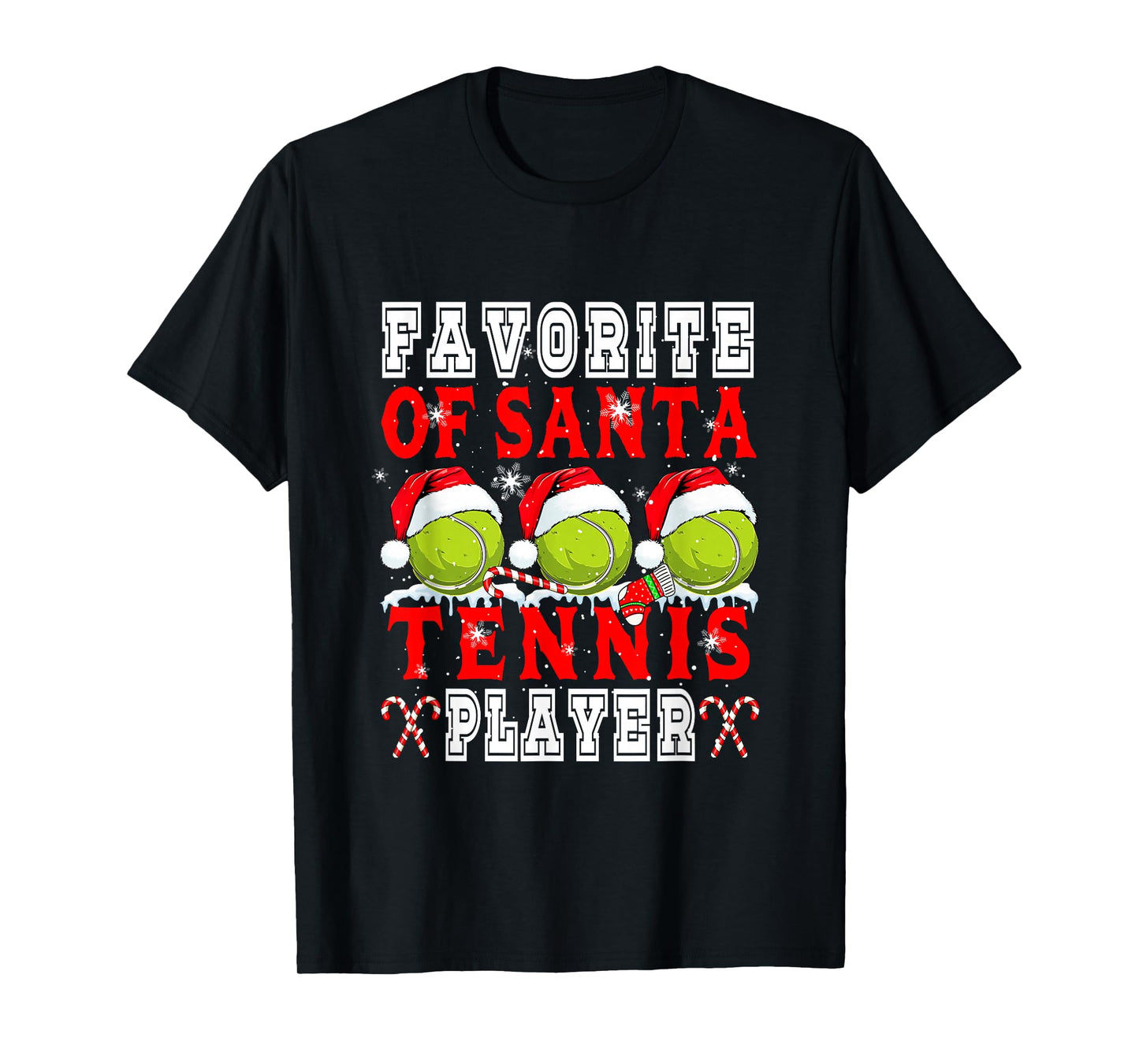 Favorite of Xmas Santa Funny Tennis Player Matching Team T-Shirt