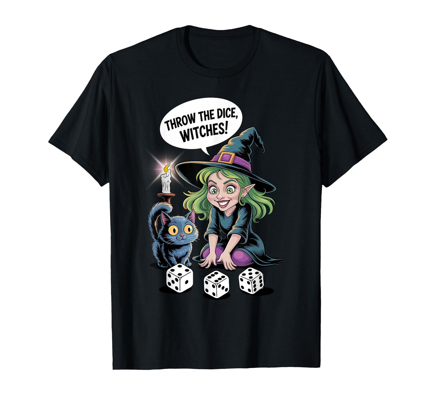 Throw The Dice Witches for Women Bunco Halloween Party T-Shirt