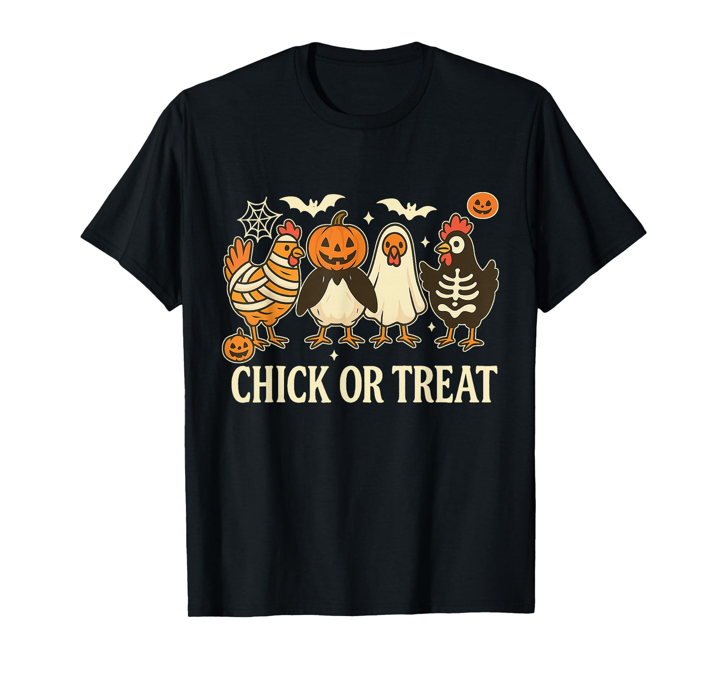 Chick Or Treat Halloween Ghost Witch Spooky Chicken T-Shirt