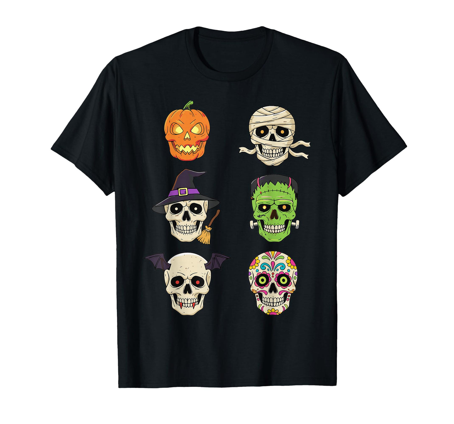 Vintage Halloween Monster Heads Tee | Spooky Icon T-Shirt