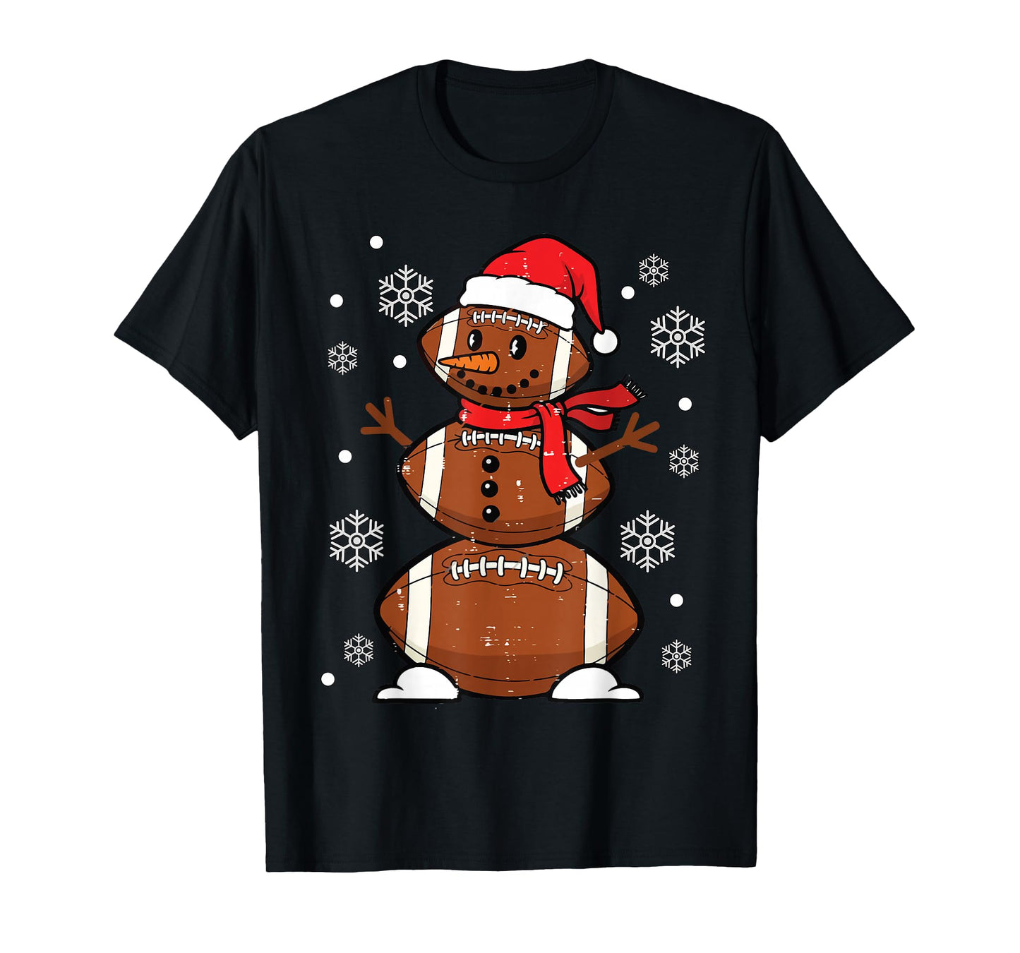 Funny Football Snowman Christmas Santa Men Women Kid T-Shirt