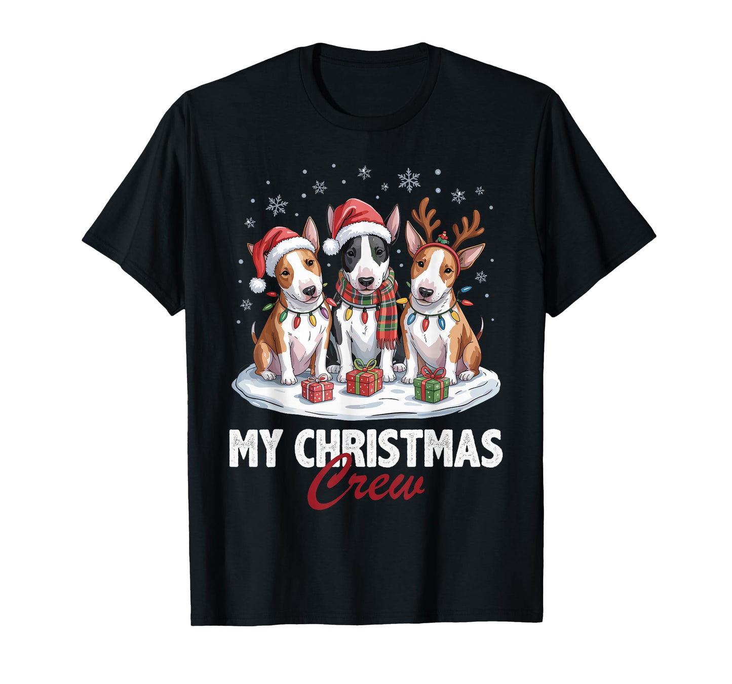 Bull Terrier Christmas Crew Funny Dog Lovers Holiday Pajama T-Shirt