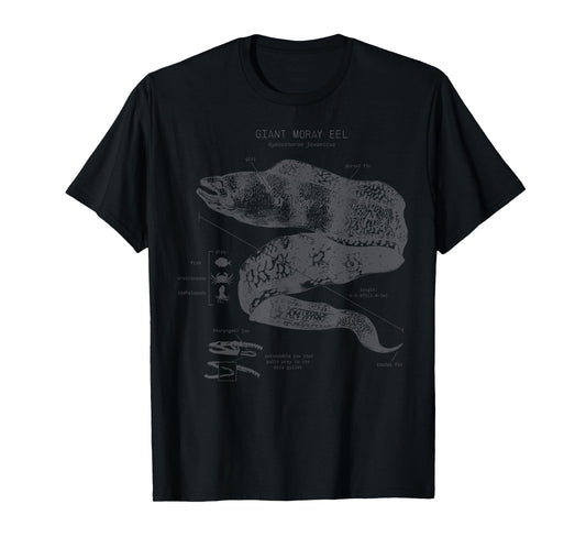 Vintage Moray Eel Anatomy Ocean Animal Marine Biologist T-Shirt