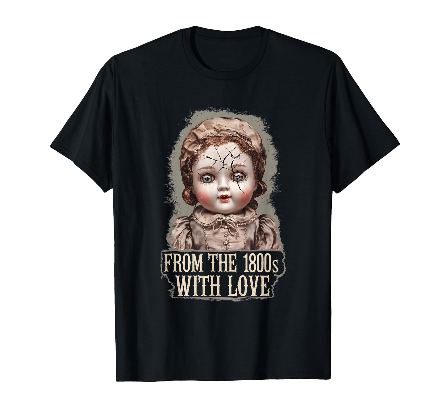Vintage Porcelain Doll Collector Tee – Antique Creepy Art T-Shirt