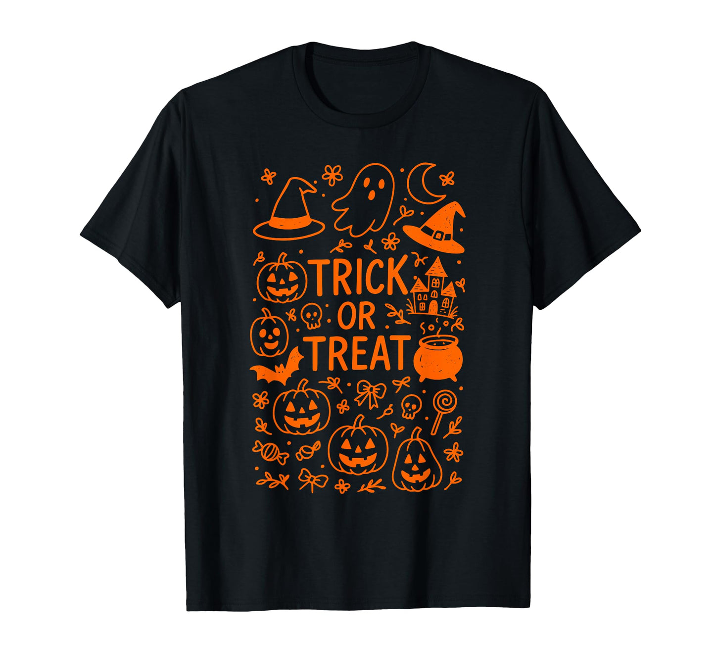 Pumpkin Halloween Costume Halloween Doodle Fun Halloween T-Shirt