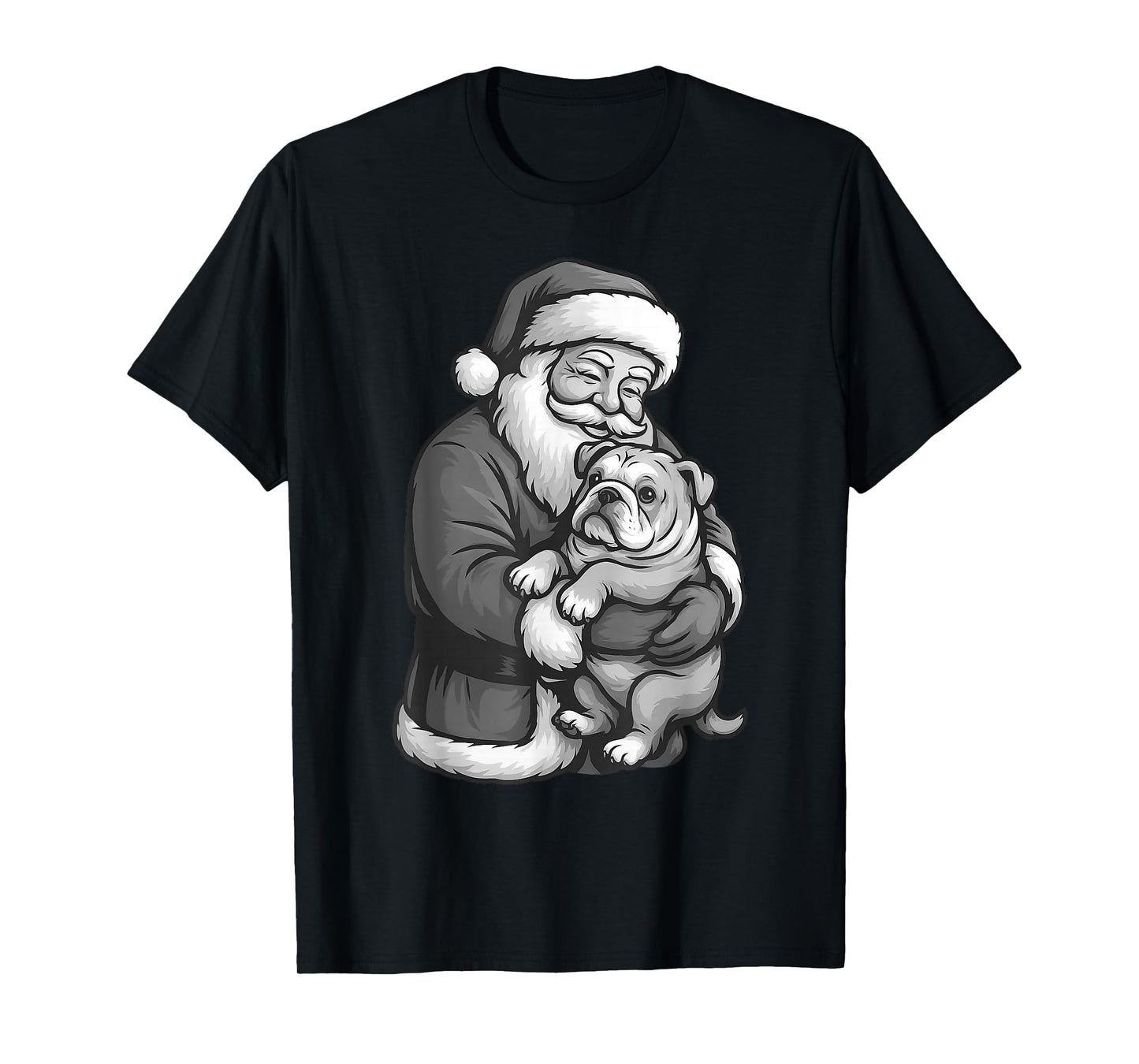 English Bulldog Santa Claus Christmas Dog Lover T-Shirt