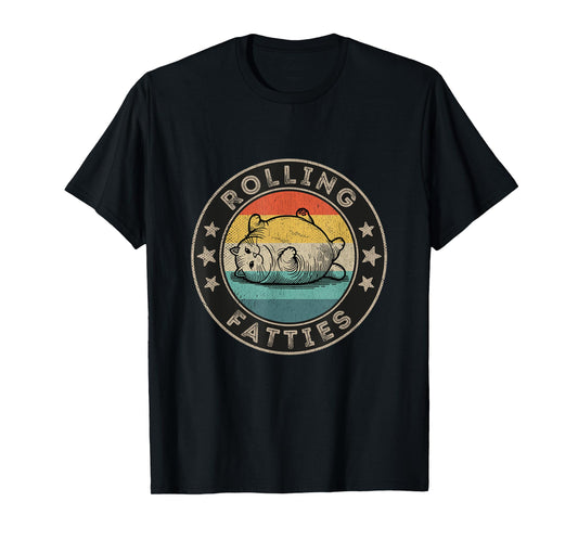 Rolling Fatties Cat Outfit Retro Vintage Fat Cat T-Shirt for Men Women Kids