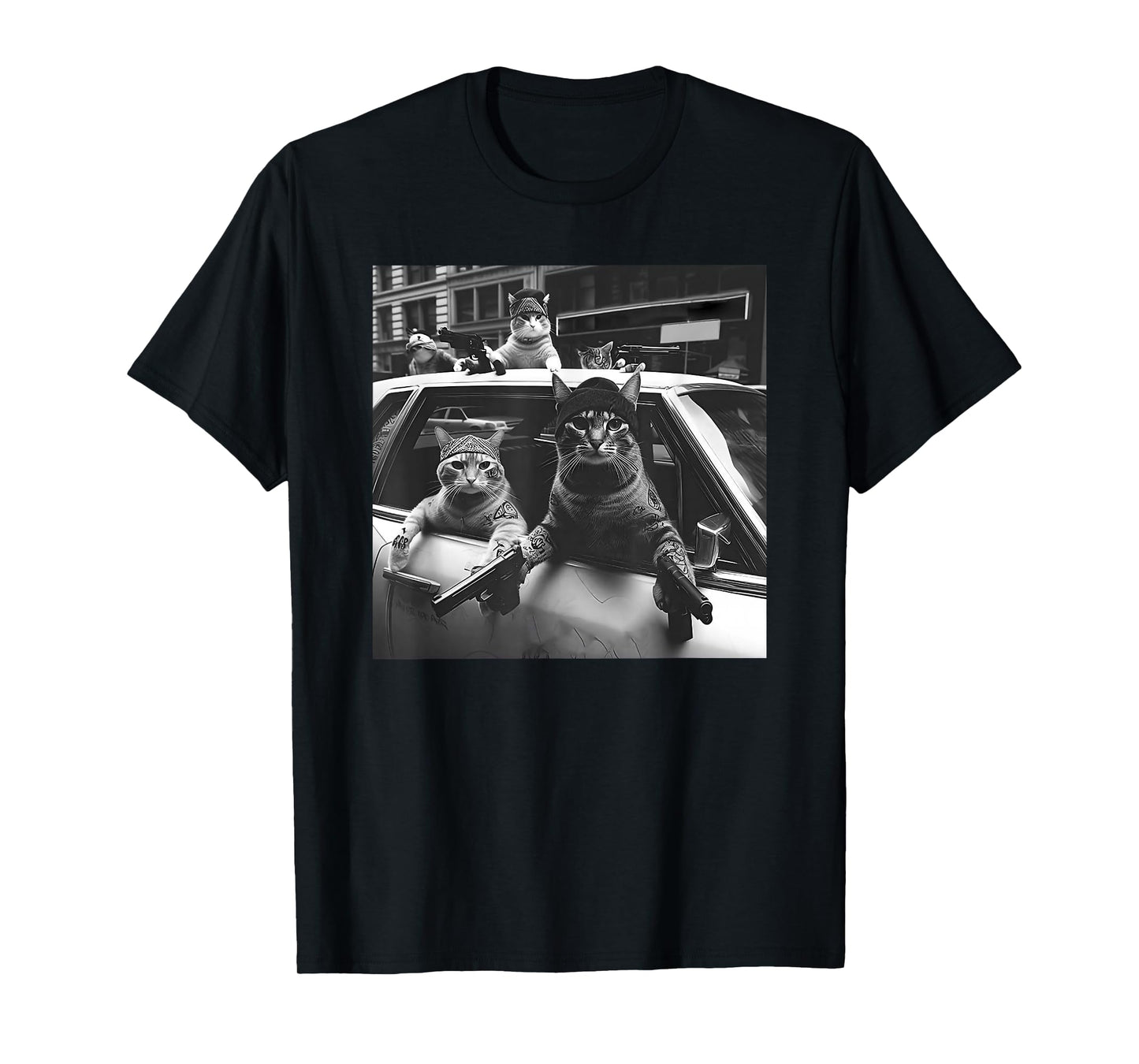 Funny cat Gang Vintage T-Shirt