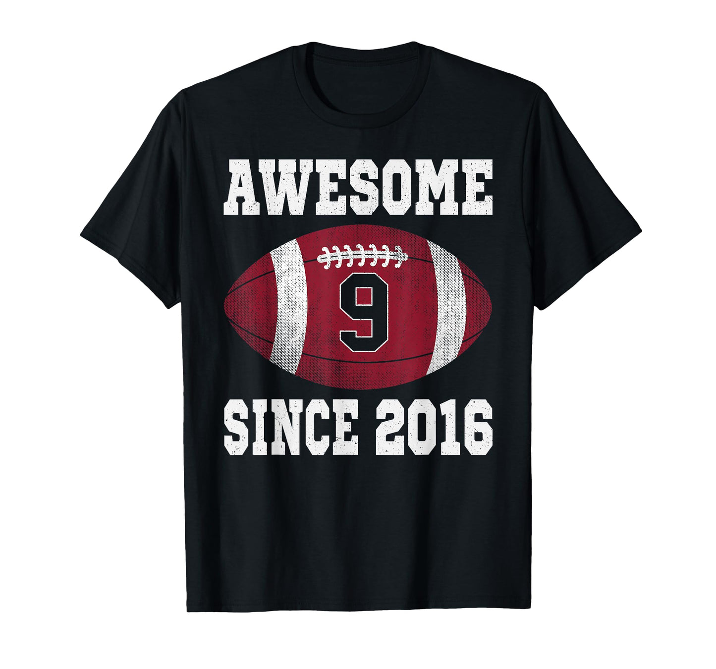 9th Birthday Football Player 9 Years Old Vintage Sports T-Shirt