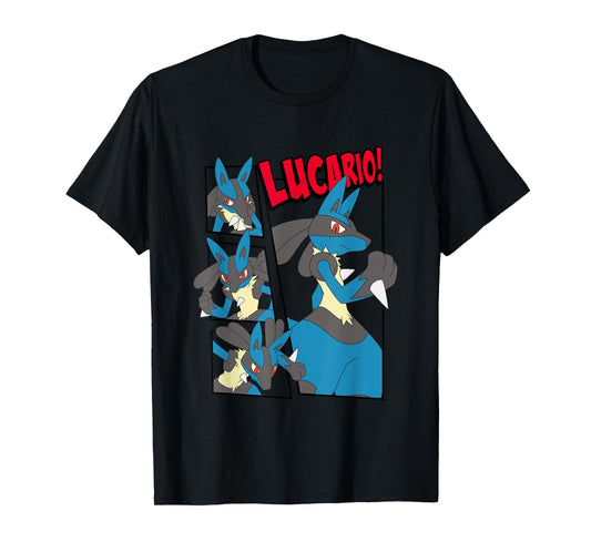 Pokémon Epic Lucario! Poses Collage Retro Big Chest Poster T-Shirt