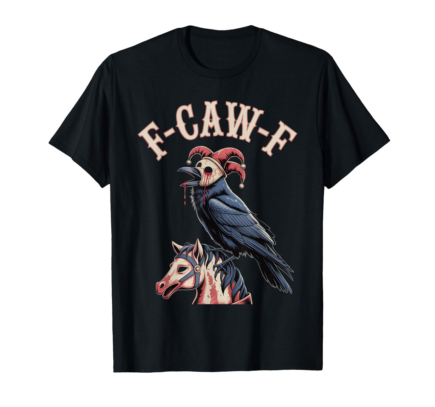 F-Caw-F Crow Funny Gothic Moon Black Bird Halloween T-Shirt