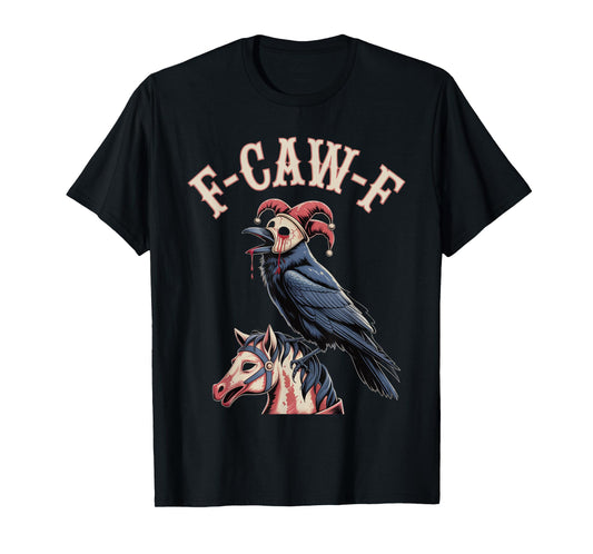 F-Caw-F Crow Funny Gothic Moon Black Bird Halloween T-Shirt