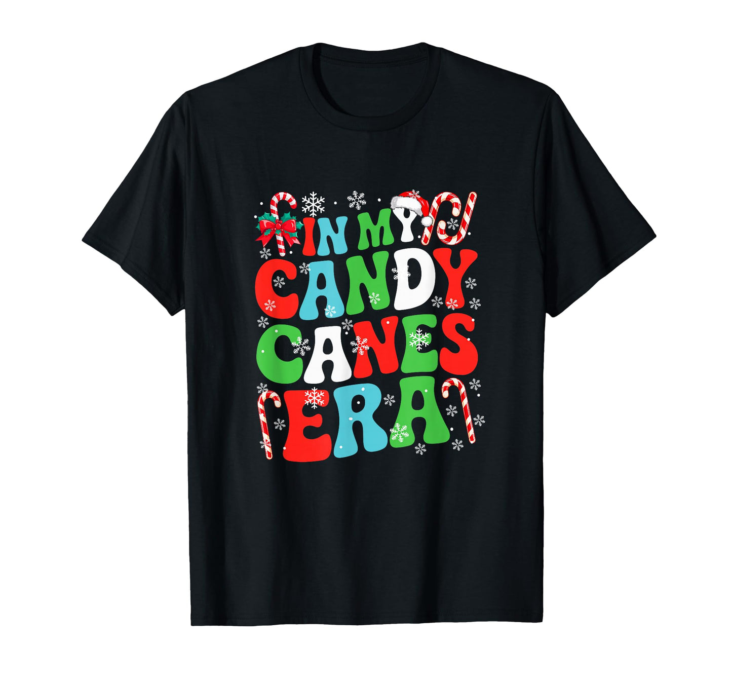 in My Candy Canes Era Christmas Santa Colorful Costume Kids T-Shirt