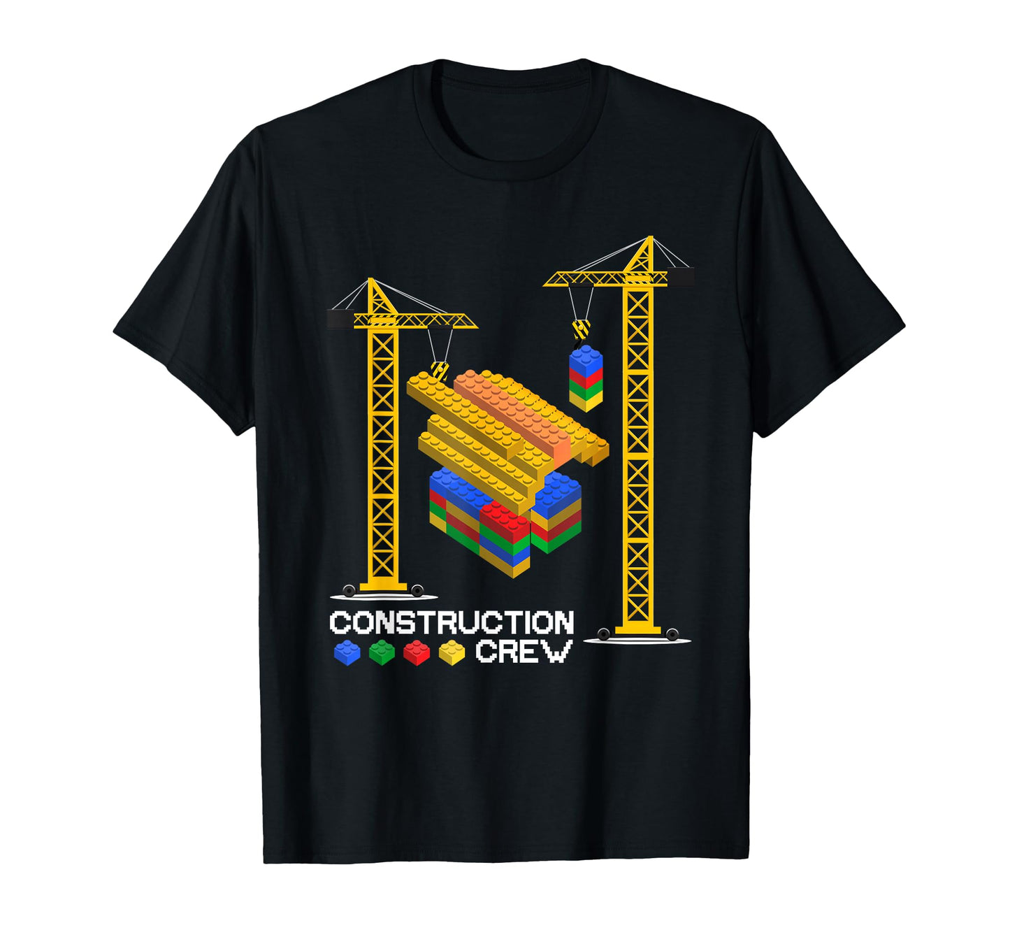 Construction Crew Building Blocks Master Builder Kids Boys T-Shirt